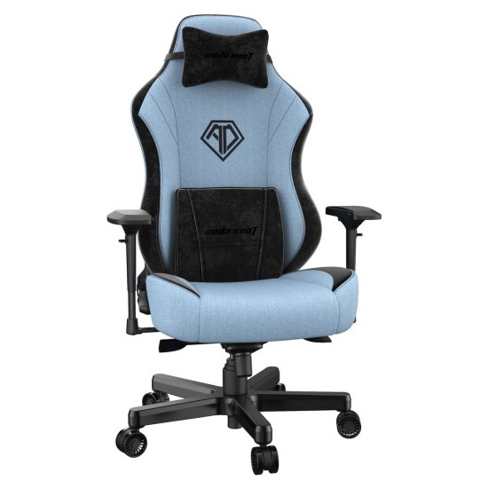 ANDA SEAT Gaming Chair AD18 T-PRO Light Blue/ Black FABRIC with Alcantara Strips