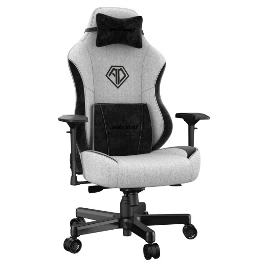 ANDA SEAT Gaming Chair AD18 T-PRO Light Grey/ Black FABRIC with Alcantara Strips