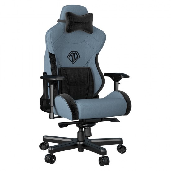 ANDA SEAT Gaming Chair T-PRO II Light Blue/ Black FABRIC with Alcantara Strips