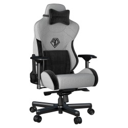 ANDA SEAT Gaming Chair T-PRO II Light Grey/ Black FABRIC with Alcantara Strips