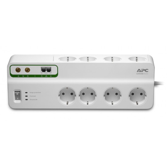 APC Essential SurgeArrest PMF83VT-GR 8Οutlet with Phone & Coax Cable Protection