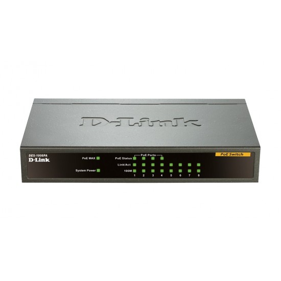 DLINK DES-1008PA Switch 8 Ports 10/100Mbps with 4 PoE Ports