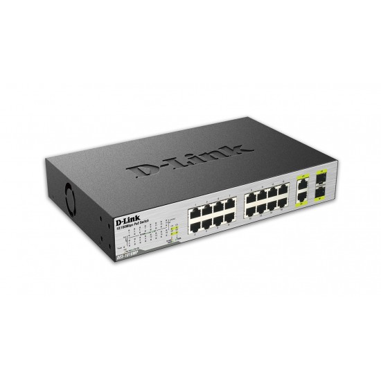 DLINK DES-1018MP SWITCH 16-PORT 10/100 POE 2 SFP