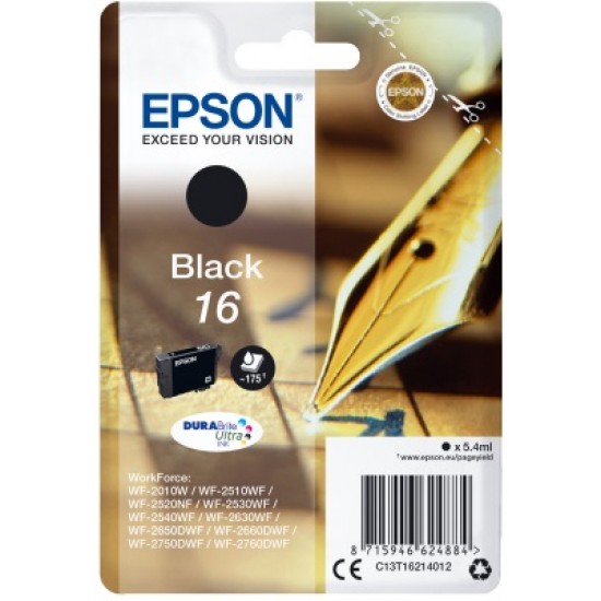 EPSON Cartridge Black DuraBright Ultra 16 C13T16214012
