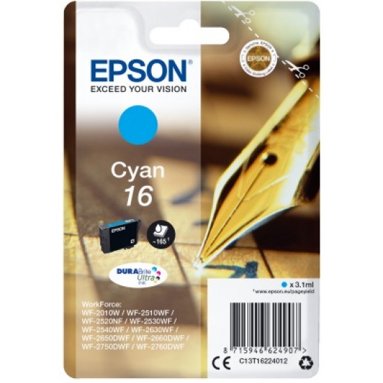 EPSON Cartridge Cyan DuraBright Ultra 16 C13T16224012