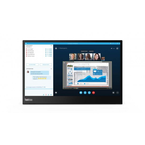 LENOVO Monitor ThinkVision M14 14' FHD IPS, USB-C, 3YearsW