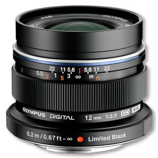 Olympus 12mm 1:2.0 BLACK M.ZUIKO DIGITAL (EW-M1220) Lense Micro FT