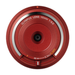Olympus 15mm 1:8.0 RED BODY CAP LENS (BCL-1580) Lense Micro FT