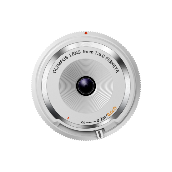 Olympus 9mm 1:8.0 FISHEYE WHITE BODY CAP LENS (BCL-0980) Lense Micro FT