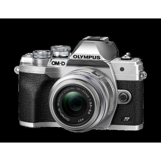 Olympus E-M10 IV Camera 1442 EZ Pancake Kit slv/slv,  M.Zuiko Digital ED 14-42mm F3.5-5.6 EZ silver