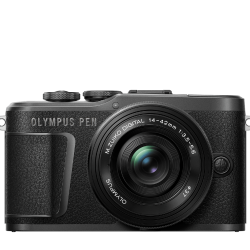 Olympus E-PL10 Pancake Zoom Kit blk/blk (E-PL10 black + EZ-M1442EZ black - incl. Charger & Battery)