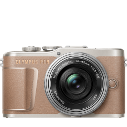 Olympus E-PL10 Pancake Zoom Kit brn/slv (E-PL10 brown + EZ-M1442EZ silver - incl. Charger & Battery)