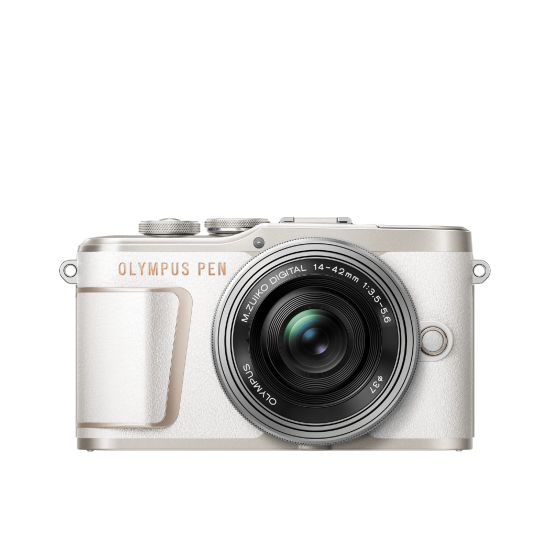 Olympus E-PL10 Pancake Zoom Kit wht/slv (E-PL10 white + EZ-M1442EZ silver - incl. Charger & Battery)