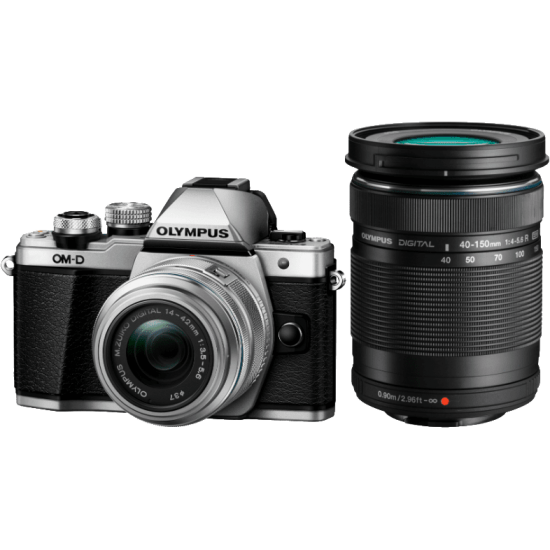 OLYMPUS EM10 II  Double Zoom Kit  Ασημί EZ-M1442 IIR ΚΙΤ Ασ EZ-M40150 R Μ