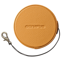 Olympus LC-60.5GL LBR Genuine Leather Lens Cover (60.5 mm) - light brown