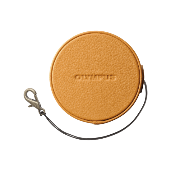 Olympus LC-60.5GL LBR Genuine Leather Lens Cover (60.5 mm) - light brown