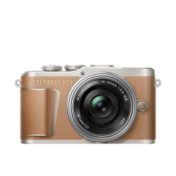 Olympus PEN E-PL9 Pancake Zoom Kit brn/slv (E-PL9 brown + EZ-M1442EZ silver - incl. Charger & Batter
