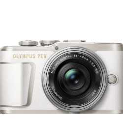 Olympus PEN E-PL9 Pancake Zoom Kit wht/slv (E-PL9 white + EZ-M1442EZ silver - incl. Charger & Batter