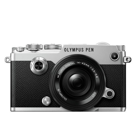 Olympus PEN -F Ασημί Pancake Zoom  EZ-M1442EZ Μαύρο